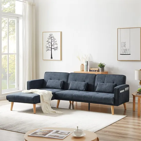 Nuovo divano letto moderno personalizzato Huayang imbottito in ecopelle